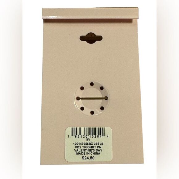 Charter Club Gold-Tone Stone & Pave Triple Heart Pin - Picture 3 of 4